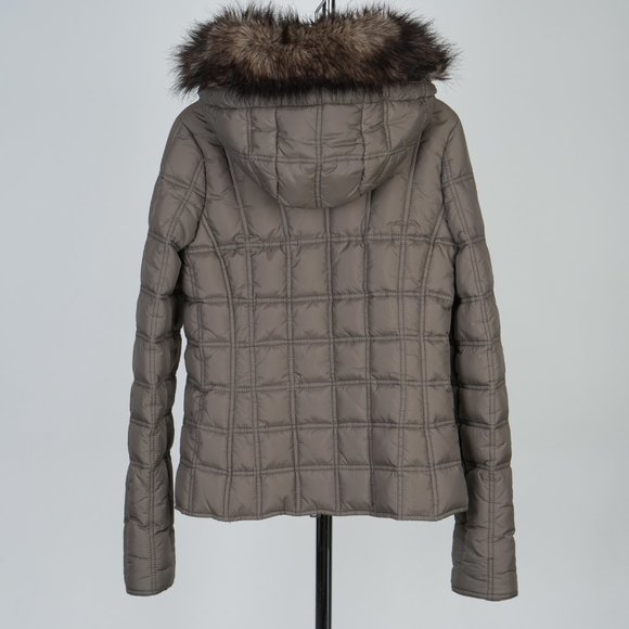 Abercrombie & Fitch Puffer Coat In Taupe Size S - Picture 3 of 14